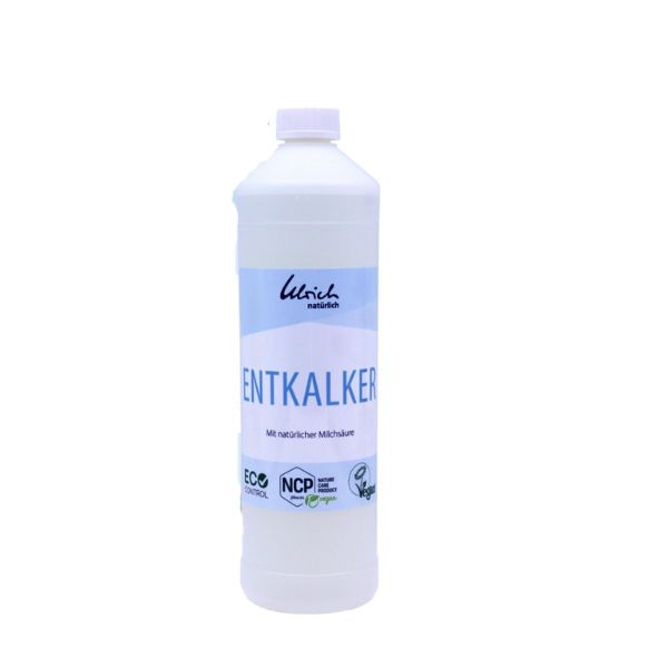 Eine Flasche mit dem Schriftzug Entkalker