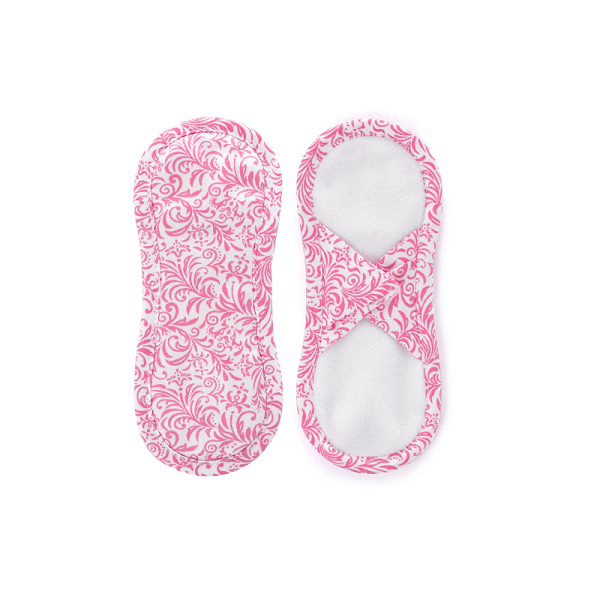 Slipeinlage-satin-ornamente rosa weiß klett