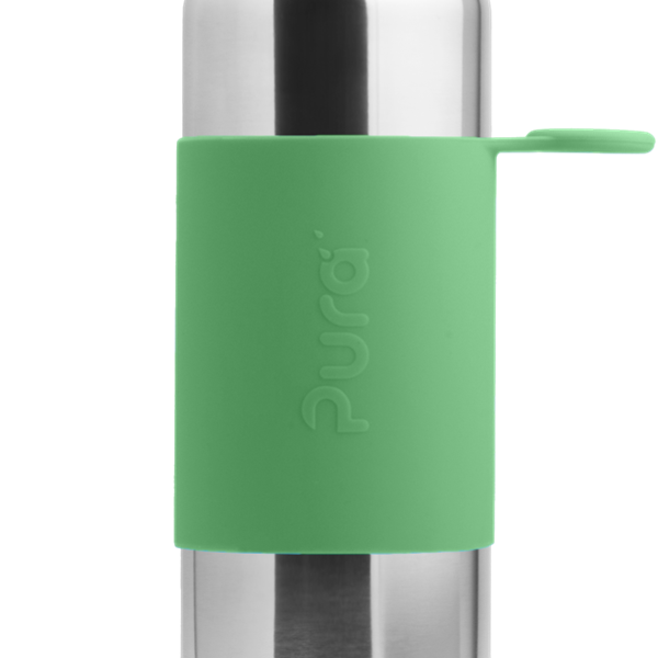 Eine grüne Hülle für eine Trinkflasche